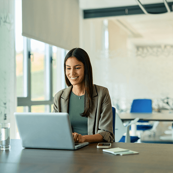 Person smiling at work