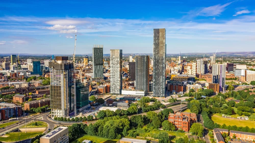 Skyline view of Manchester city centre - Reed recruitment agency Manchester