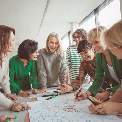 Team working together on a project